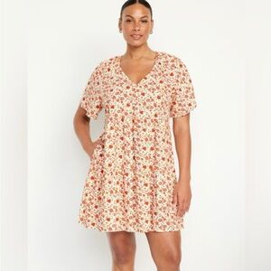 🍒OLD NAVY BABYDOLL SUNDFLOWER BOHO DRESS SIZE LARGE🍒